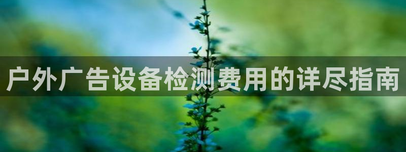 杏宇平台登录步骤：户外广告设备检测费用的详尽指南