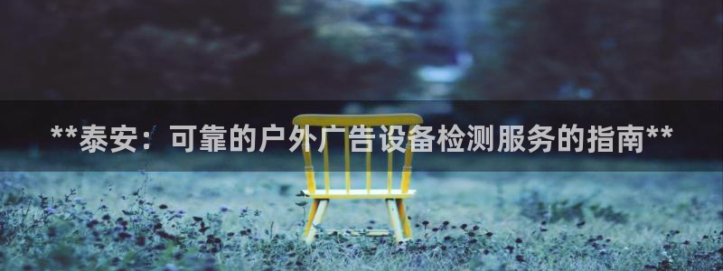 杏宇平台代理怎么样赚钱：**泰安：可靠的户外广告设备检测服务的指南**