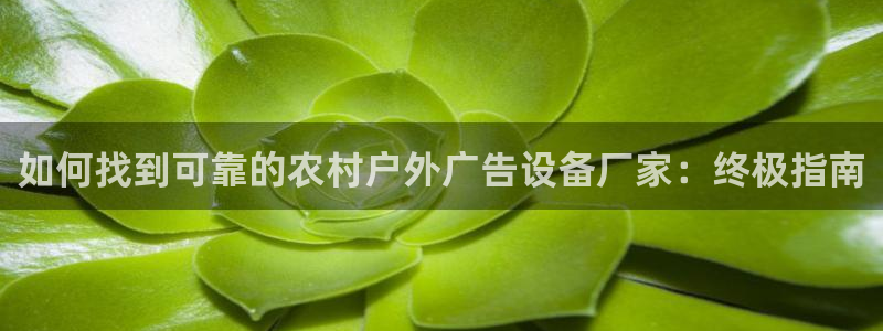 杏宇平台招商电话号码：如何找到可靠的农村户外广告设备厂家：终极指南