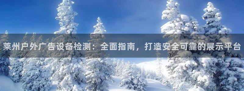 杏宇平台怎么样：莱州户外广告设备检测：全面指南，打造安全可靠的展示平台