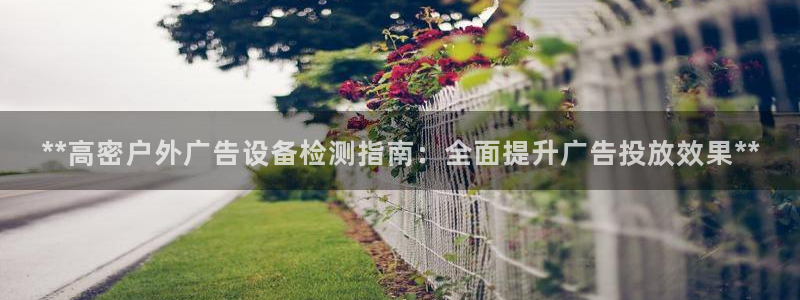 杏宇平台代理多少钱一个月：**高密户外广告设备检测指南：全面提升广告投放效果**