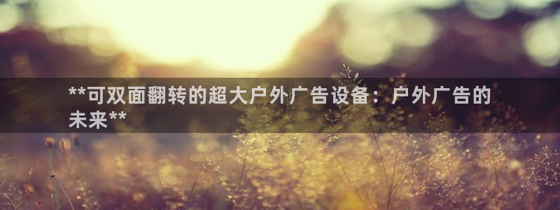 杏宇平台好吗：**可双面翻转的超大户外广告设备：户外广告的
未来**