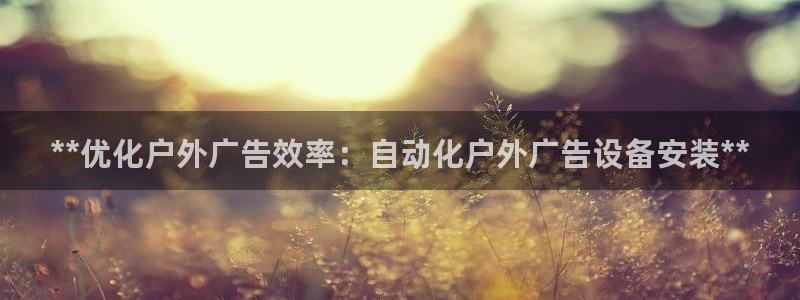 杏宇平台总代理是谁：**优化户外广告效率：自动化户外广告设备安装**