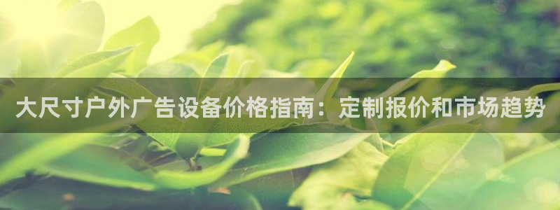 杏宇平台提现为什么这么久呢：大尺寸户外广